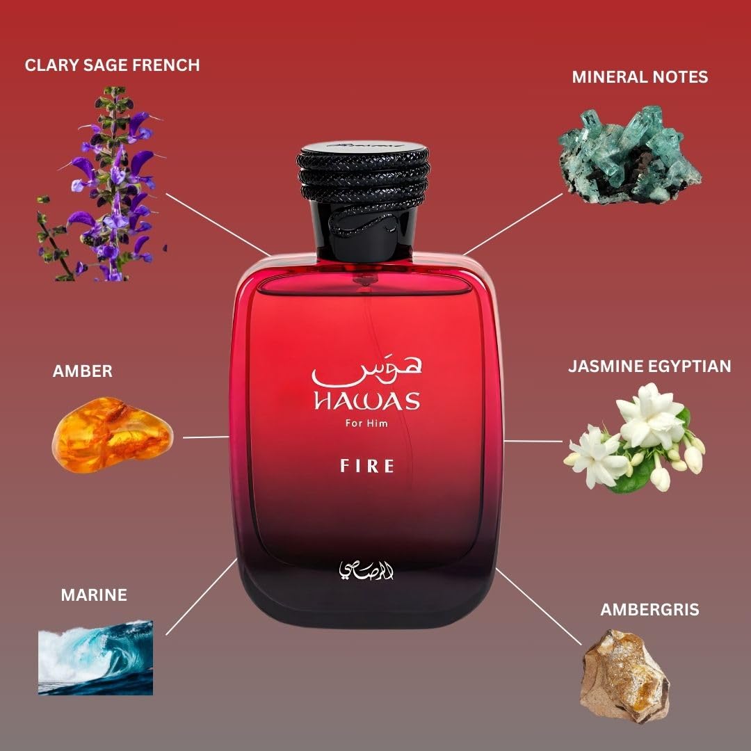 Shop RASASI Hawas Fire Eau De Parfum Spray (100ml) from Beautiful